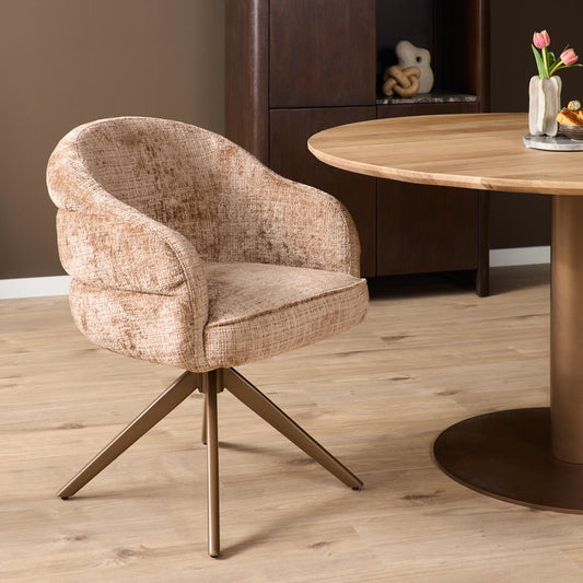 Eetkamerstoel Bella | Cinnamon Cremona | Onderstel Brons