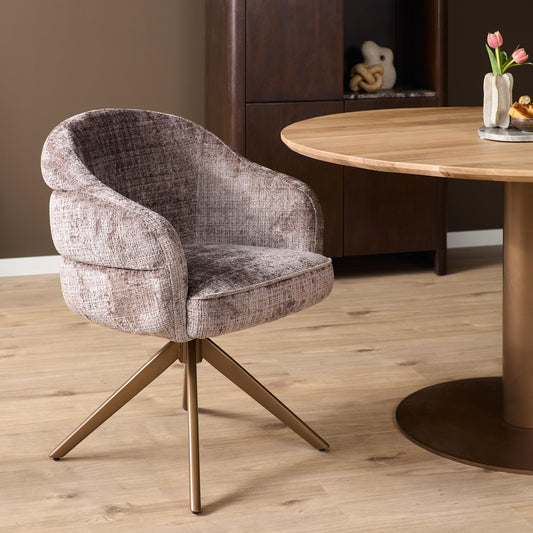 Eetkamerstoel Bella | Clay Cremona | Onderstel Brons