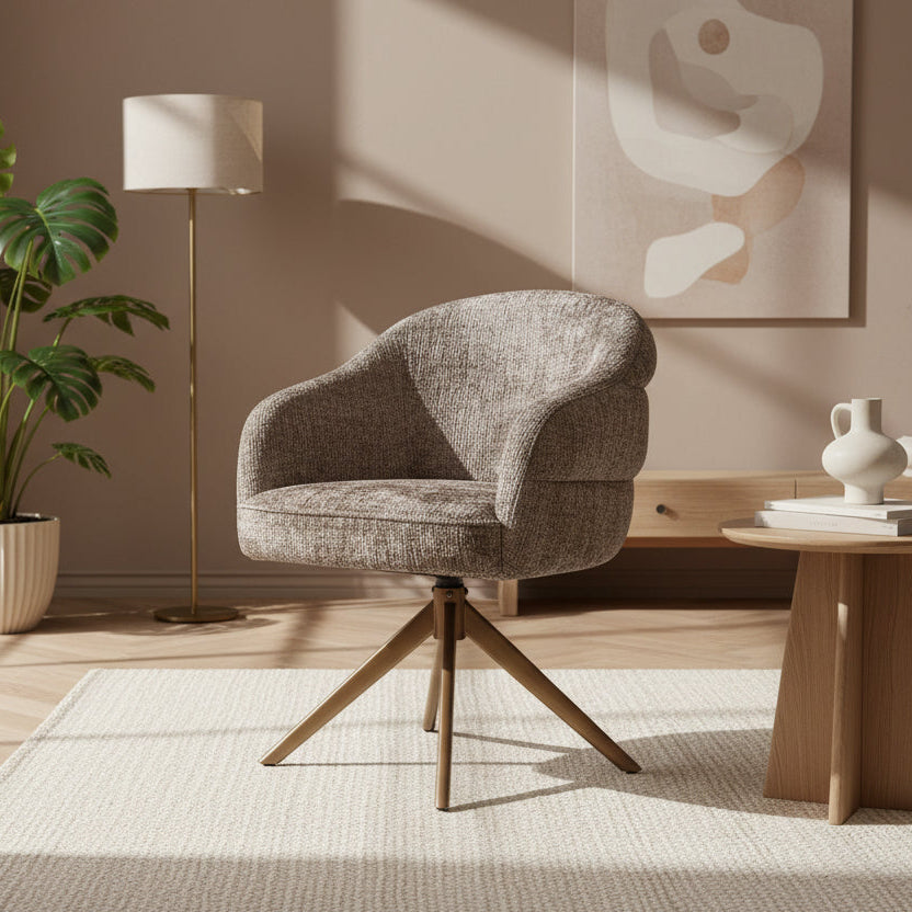 Eetkamerstoel Bella | Clay Cremona | Onderstel Brons