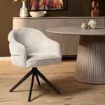 Eetkamerstoel Bella | Wit Cremona | Onderstel Black