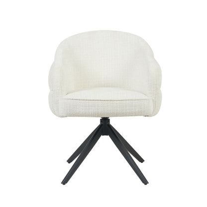 Eetkamerstoel Bella | Wit Cremona | Onderstel Black