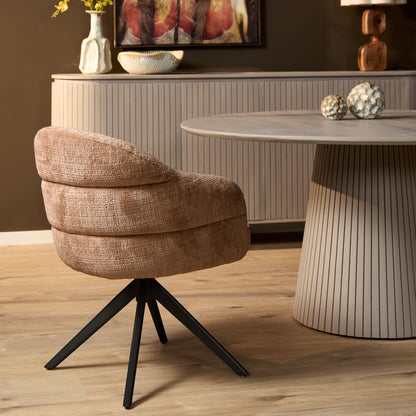 Eetkamerstoel Bella | Cinnamon Cremona | Onderstel Black