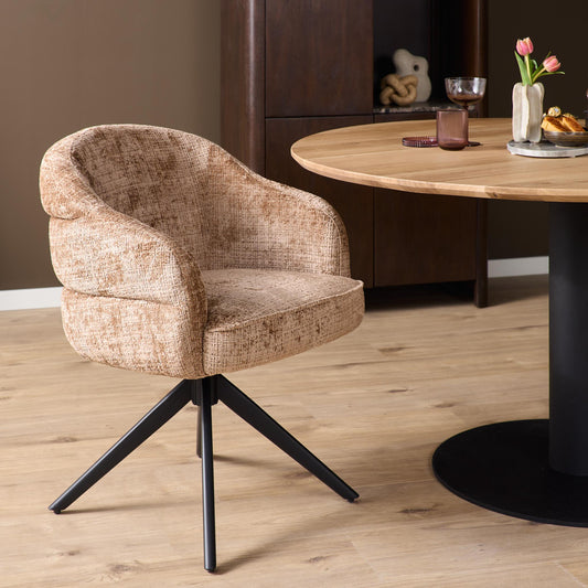 Eetkamerstoel Bella | Cinnamon Cremona | Onderstel Black