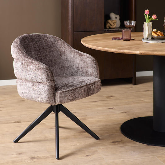 Eetkamerstoel Bella | Clay Cremona | Onderstel Black