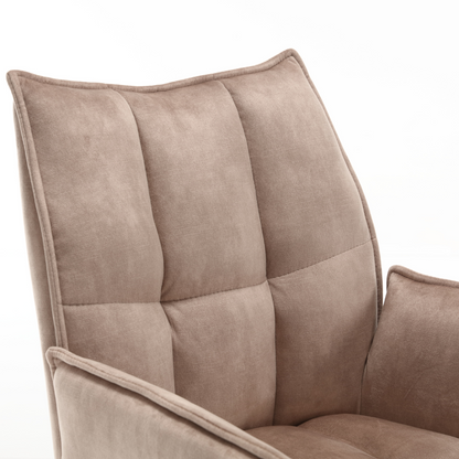 Eetkamerstoel Dinant beige, detail van het materiaal