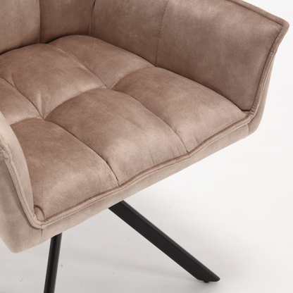 Eetkamerstoel Dinant beige, detail van het materiaal