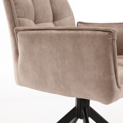 Eetkamerstoel Dinant beige, detail van het materiaal