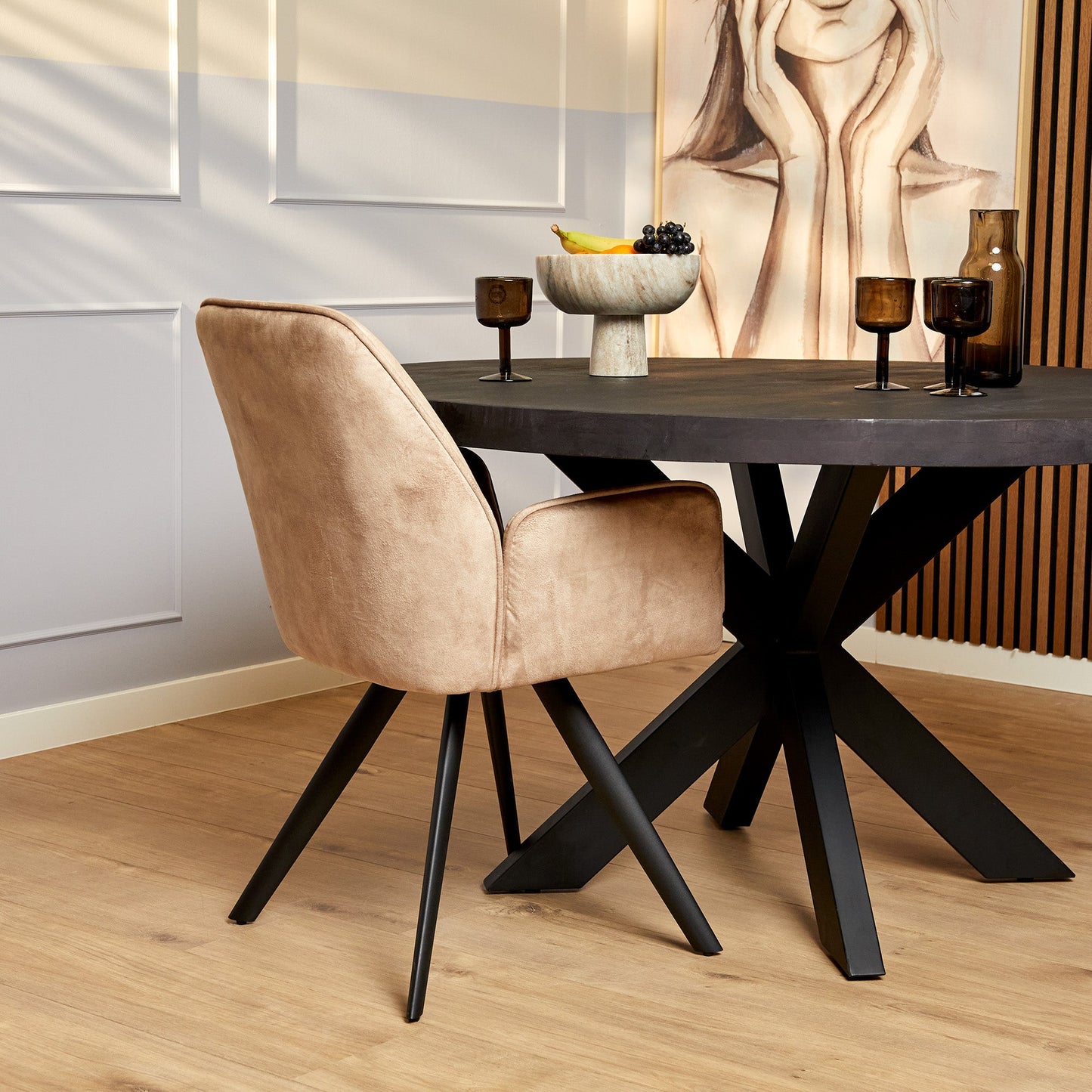 Eetkamerstoel Nova | Velvet | Magazijn leegverkoop