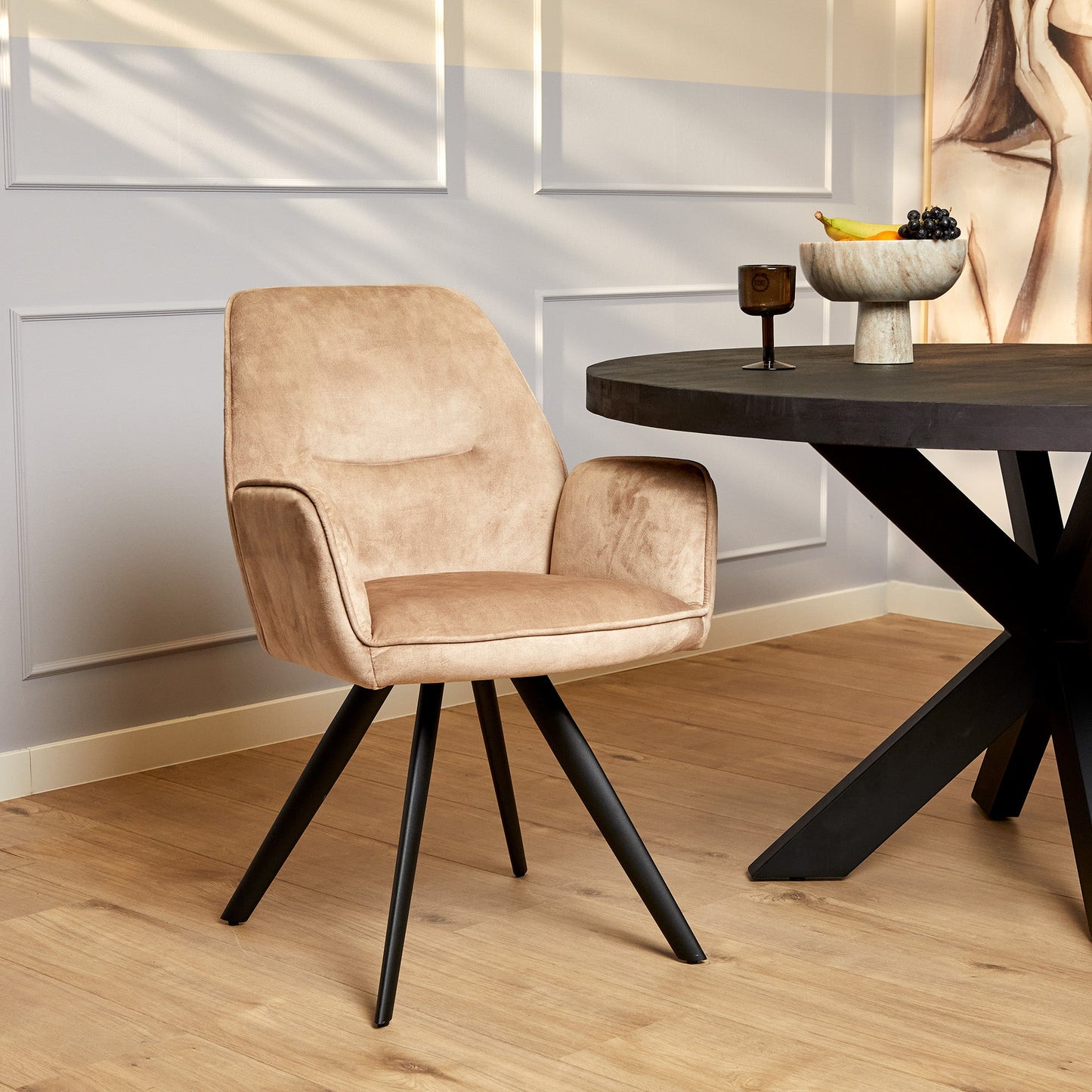 Eetkamerstoel Nova | Velvet | Magazijn leegverkoop