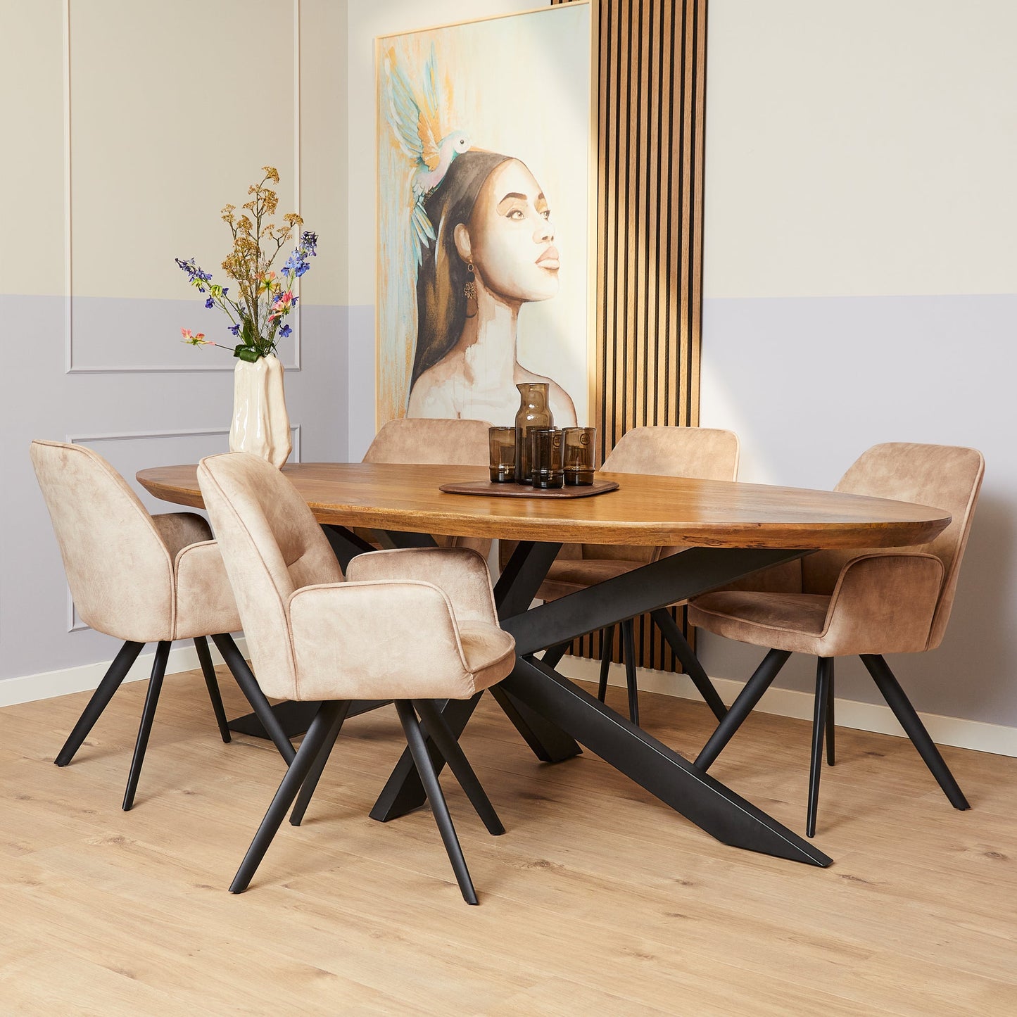 Eetkamerstoel Nova | Velvet | Magazijn leegverkoop