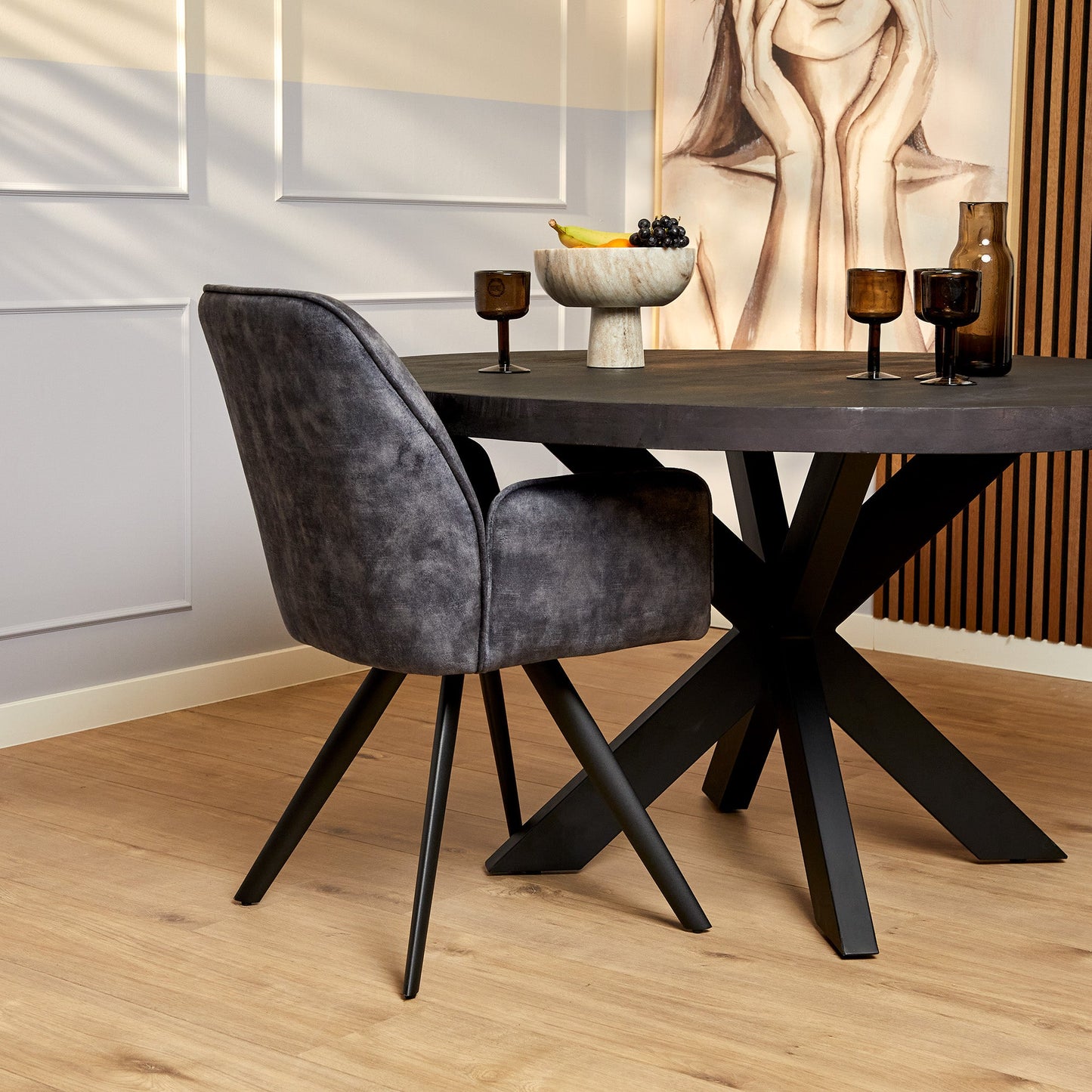 Eetkamerstoel Nova | Velvet | Magazijn leegverkoop