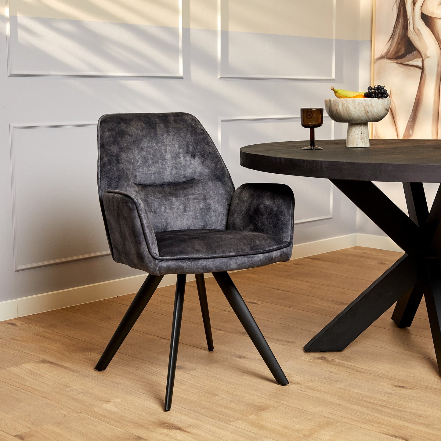 Eetkamerstoel Nova | Velvet | Magazijn leegverkoop