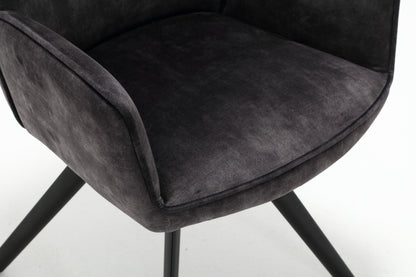 Eetkamerstoel Nova antraciet velvet, detail van het materiaal