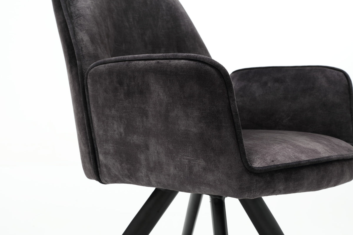 Eetkamerstoel Nova antraciet velvet, detail van het materiaal