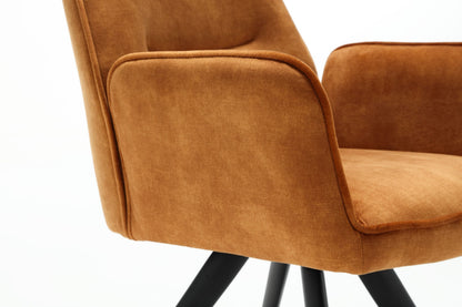 Eetkamerstoel Nova goudkleurig velvet, detail van het materiaal