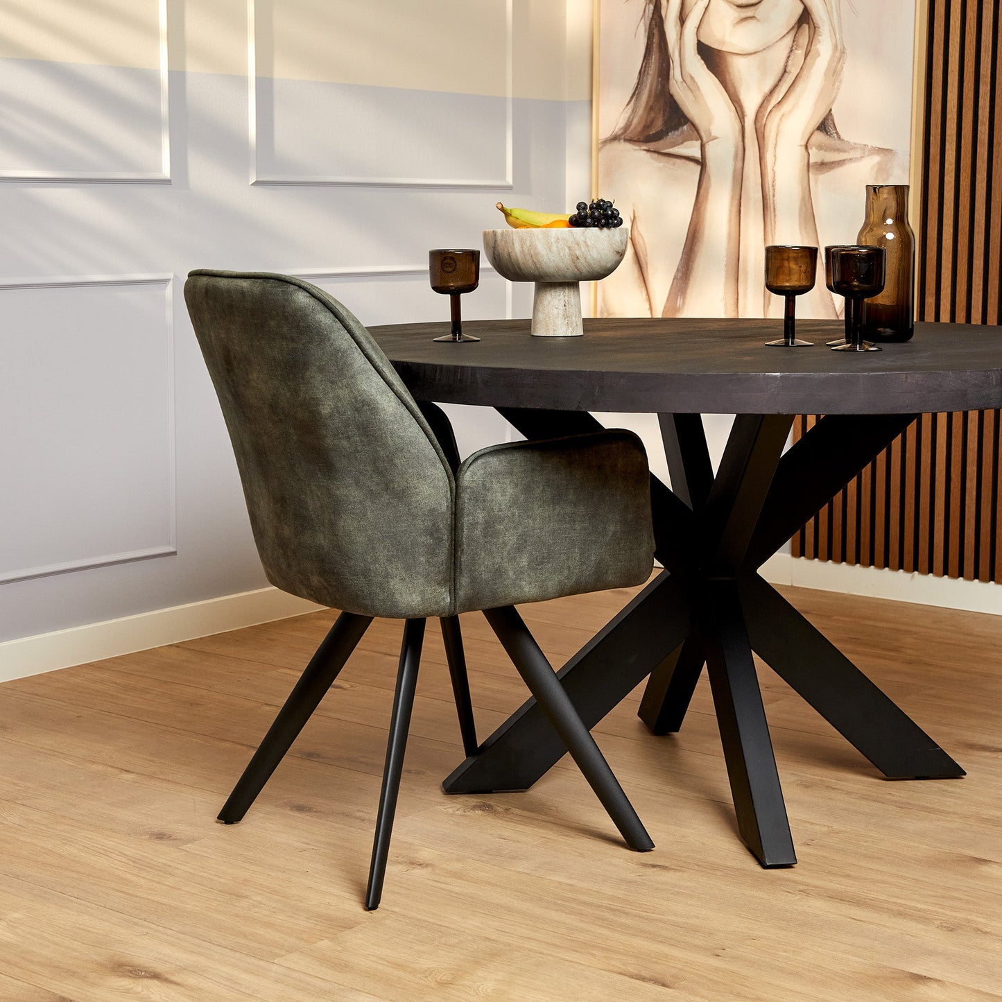 Eetkamerstoel Nova | Velvet | Magazijn leegverkoop