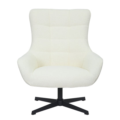 Draaifauteuil Nora | Wit Polyester Stof