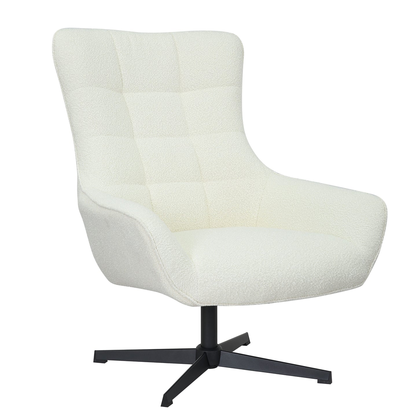 Draaifauteuil Nora | Wit Polyester Stof
