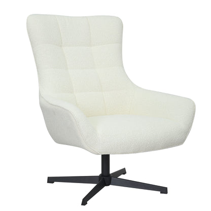 Draaifauteuil Nora | Wit Polyester Stof