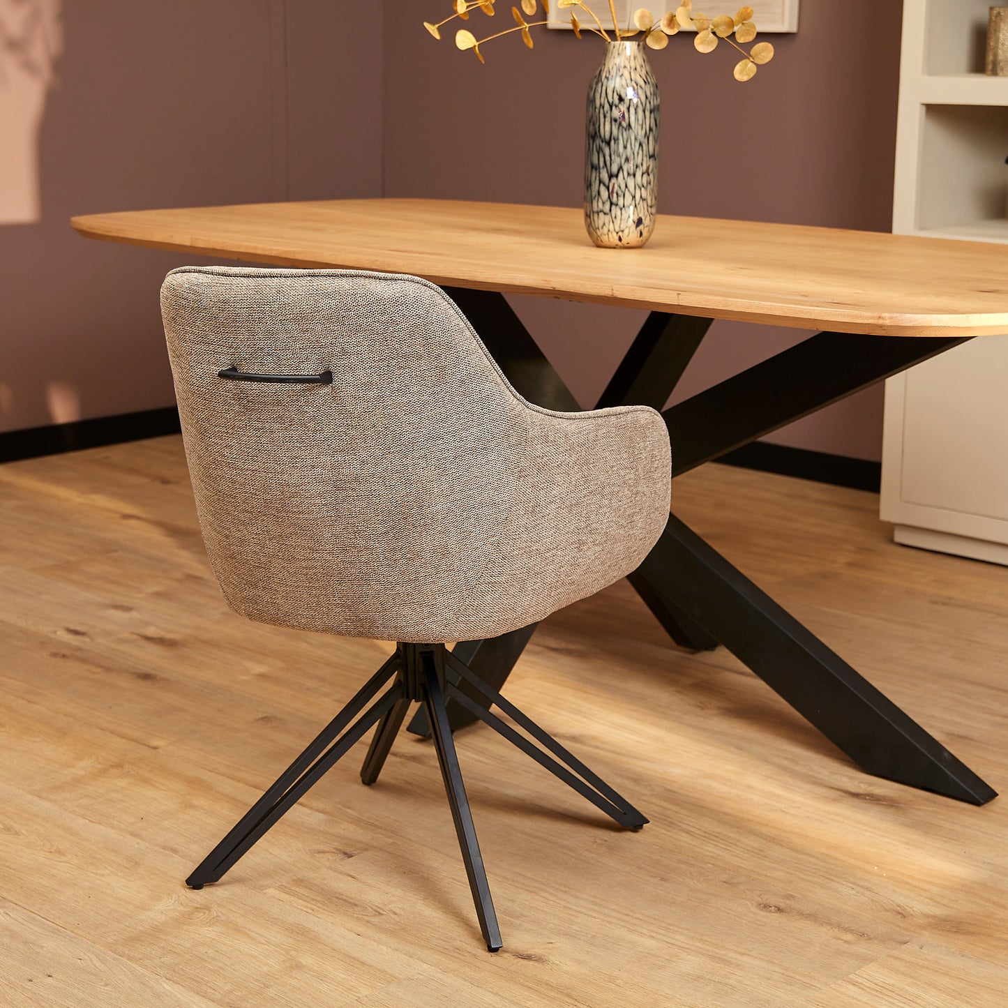 Eetkamerstoel Jens | Bruin Stof