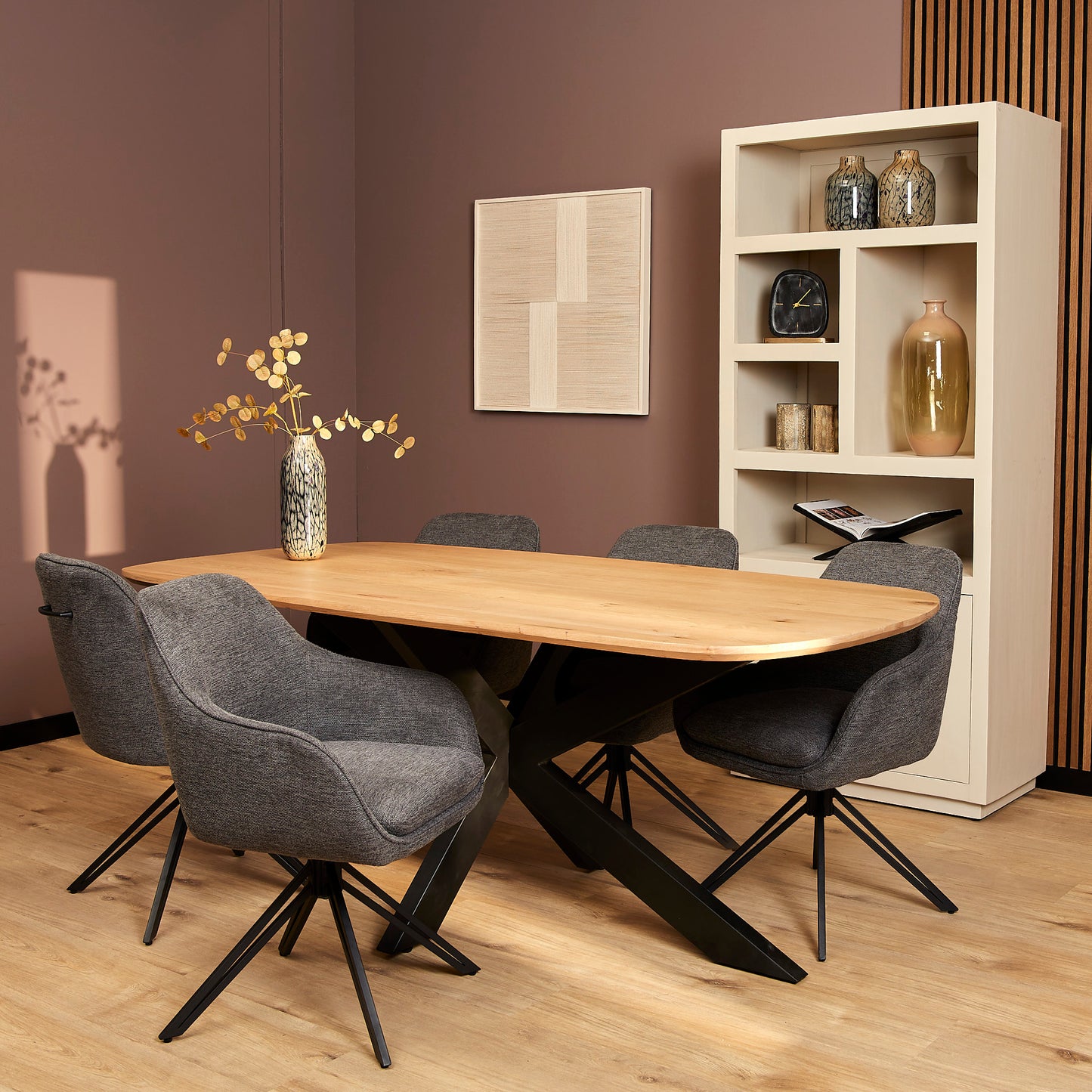 Eetkamerstoel Jens | Antraciet Stof