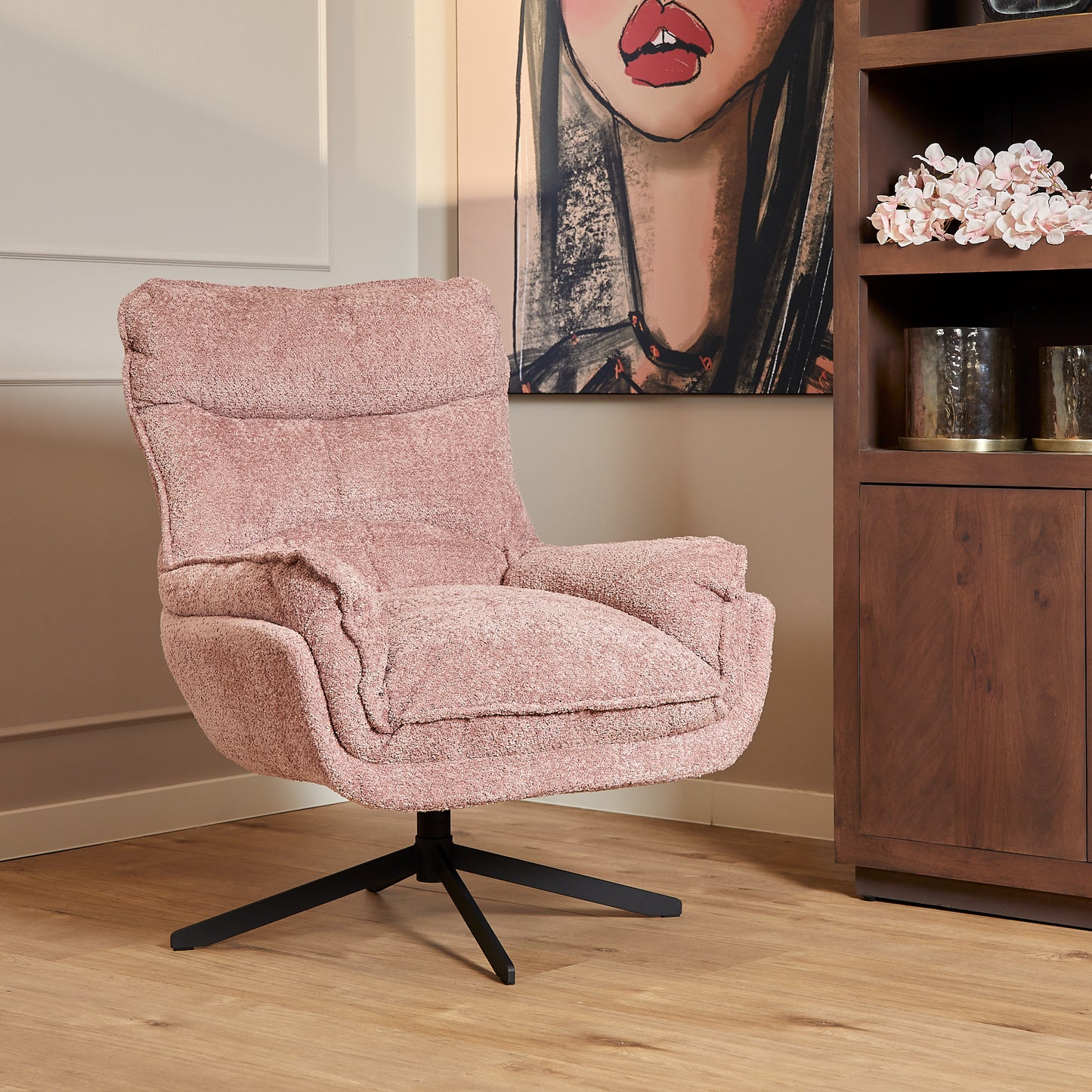 Fauteuil Vera | Roze Polyester