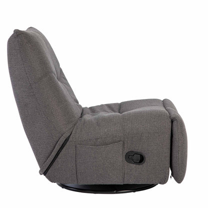 Relaxfauteuil Lazy | Grijs Stof — Zijaanzicht - witfoto