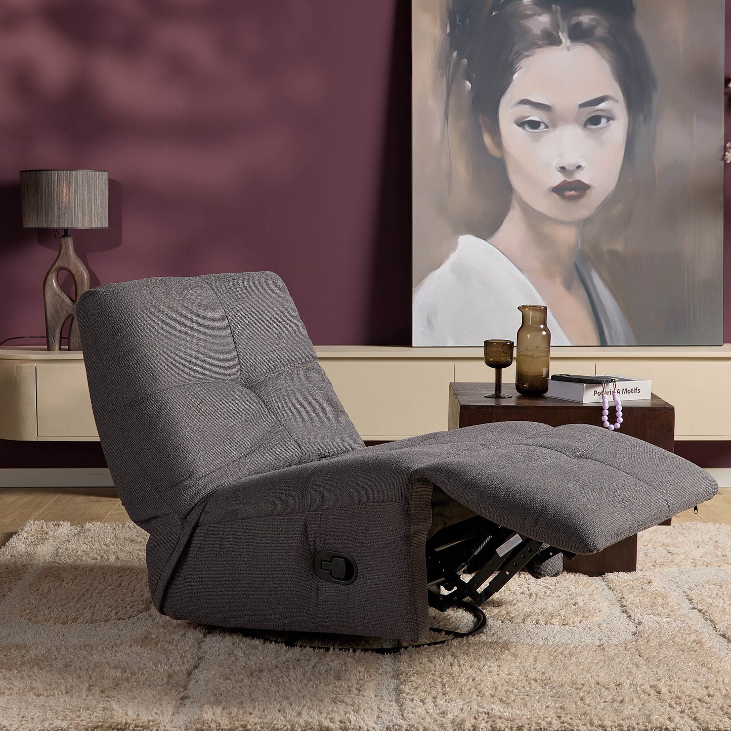 Relaxfauteuil Lazy | Grijs Stof