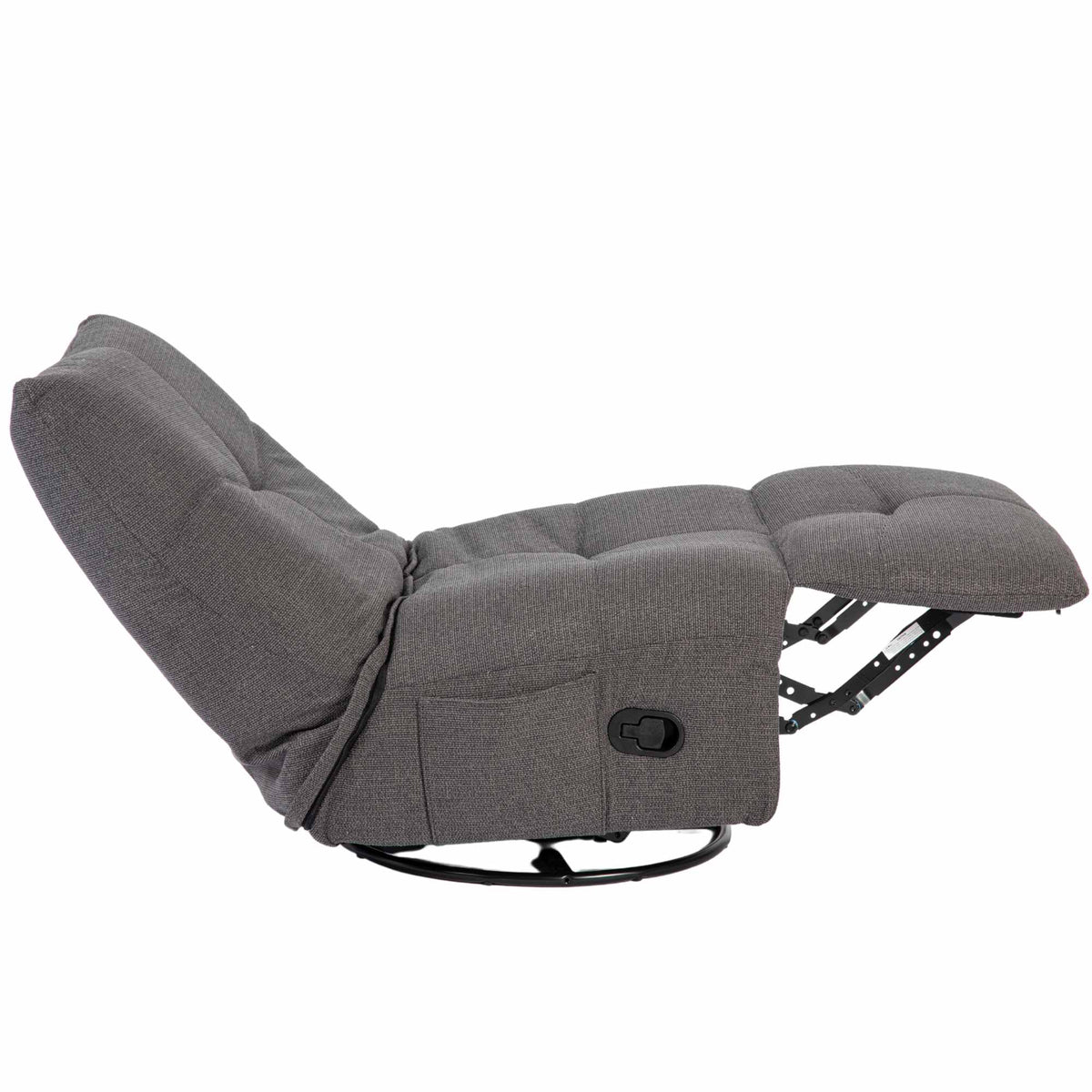 Relaxfauteuil Lazy | Grijs Stof — Zijaanzicht - witfoto