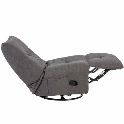 Relaxfauteuil Lazy | Grijs Stof — Zijaanzicht - witfoto