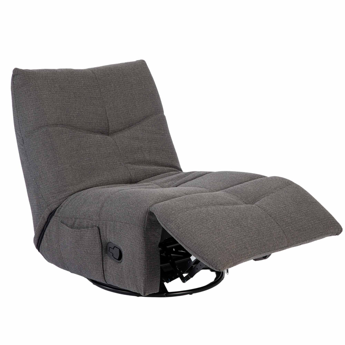 Relaxfauteuil Lazy | Grijs Stof — Zijaanzicht - witfoto