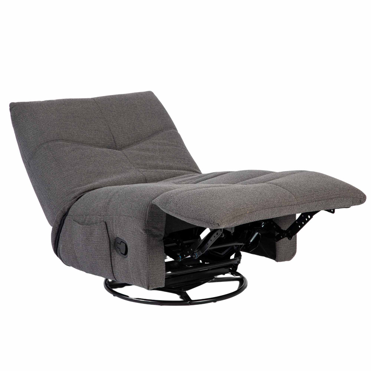 Relaxfauteuil Lazy | Grijs Stof — Zijaanzicht - witfoto