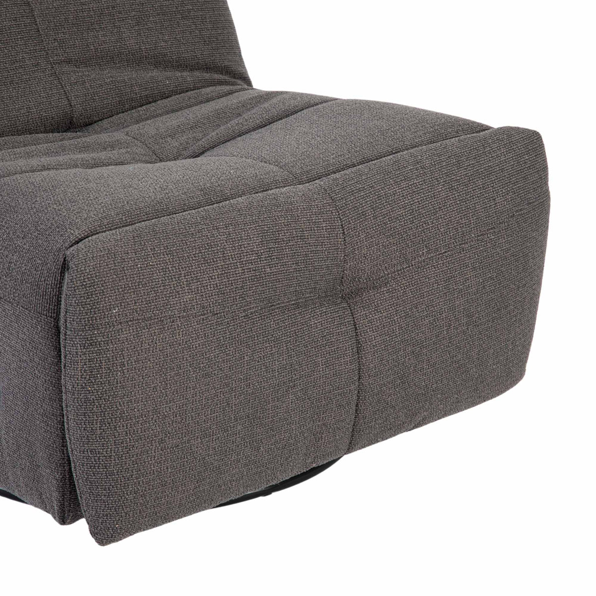 Relaxfauteuil Lazy | Grijs Stof — Zijaanzicht - witfoto