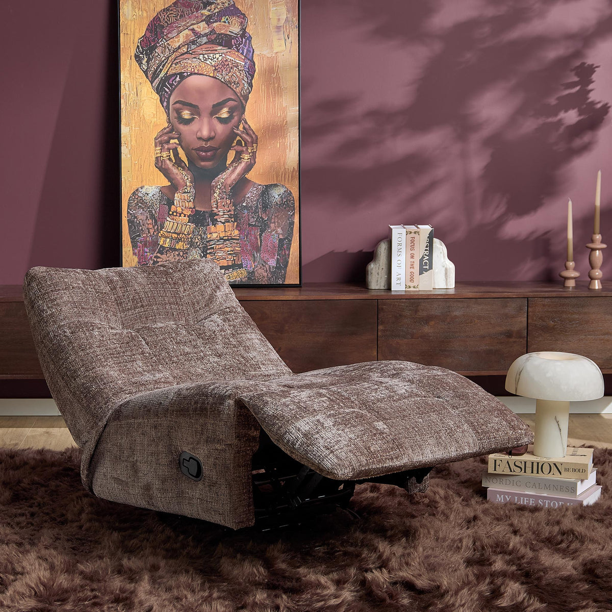 Relaxfauteuil Chill | Cremona Clay — Zijaanzicht - sfeer