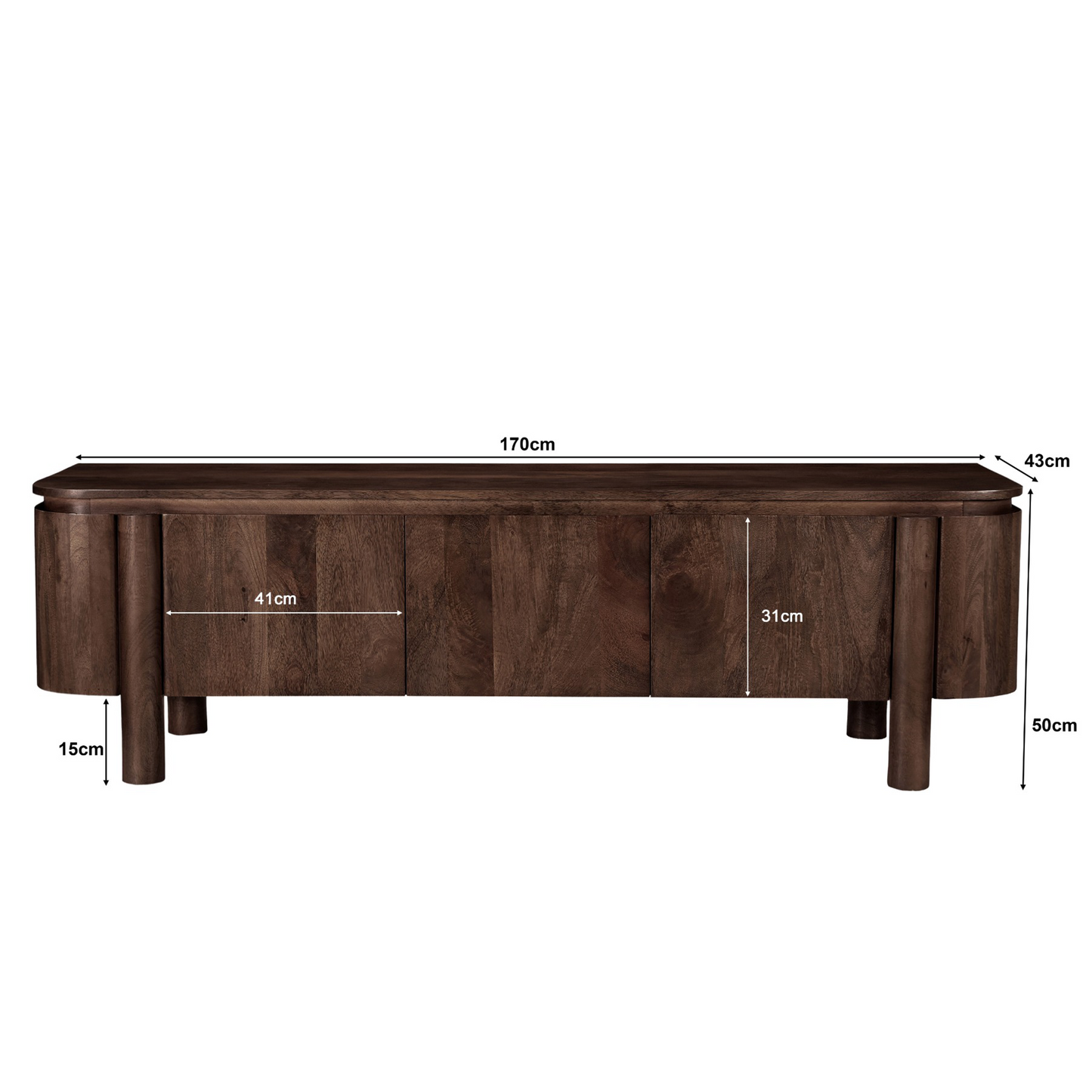 Tv-meubel Salano | Bruin Mangohout