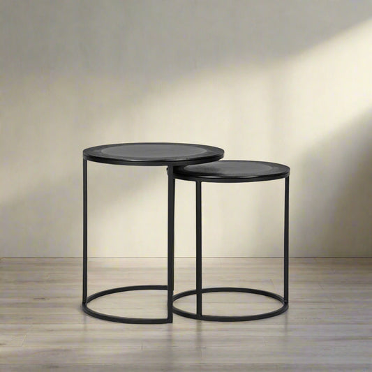 Salontafel Set Pair | Zwart Metaal