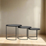 Salontafel Set Tres | Zwart Metaal