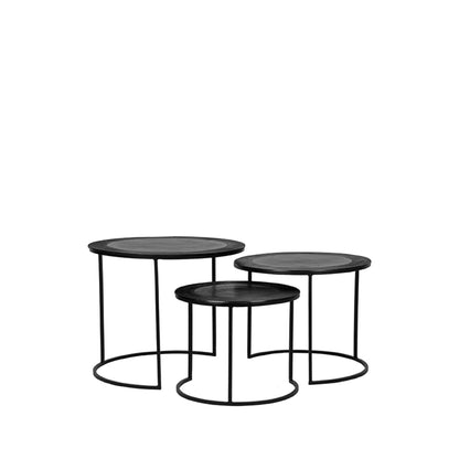 Salontafel Set Tres | Zwart Metaal