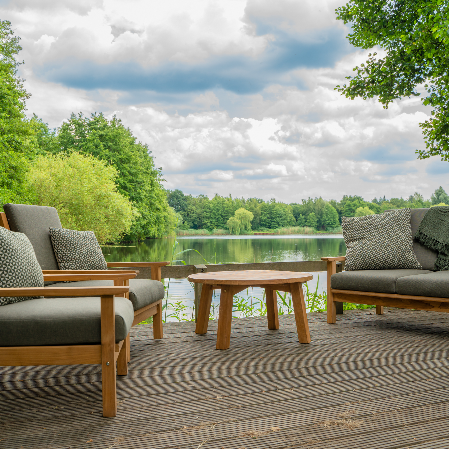 Loungebank Teak | 124 cm | Naturel Teakhout