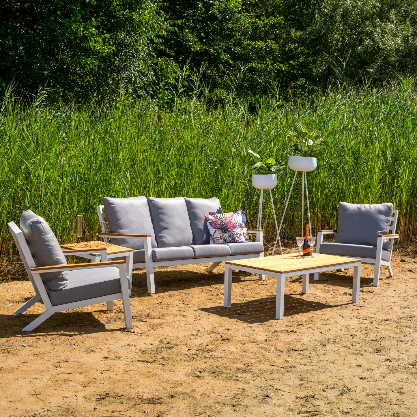 Loungeset Donnan | Grijs Wit