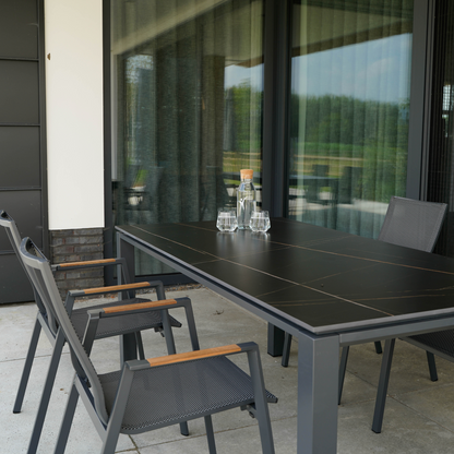 Tuintafel Monaco Negro | 180x90x74 cm | Zwart