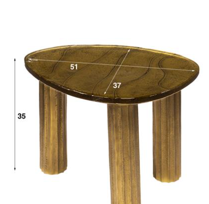 Salontafel Luneri | Metaal antiek goud