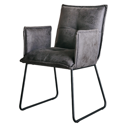 Eetkamerstoel Seda | Met armleuning | Fabric Cherokee Grijs