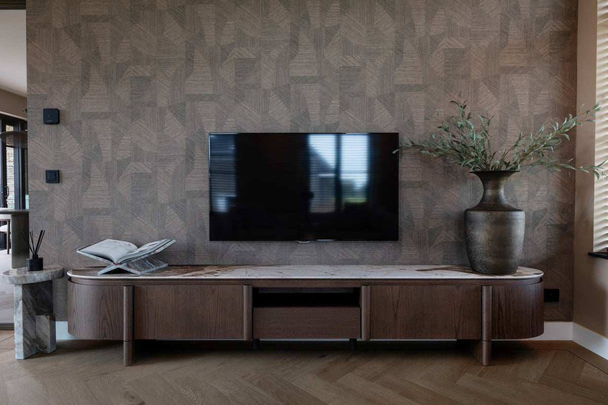 TV-meubel Langford bruin eiken fineer