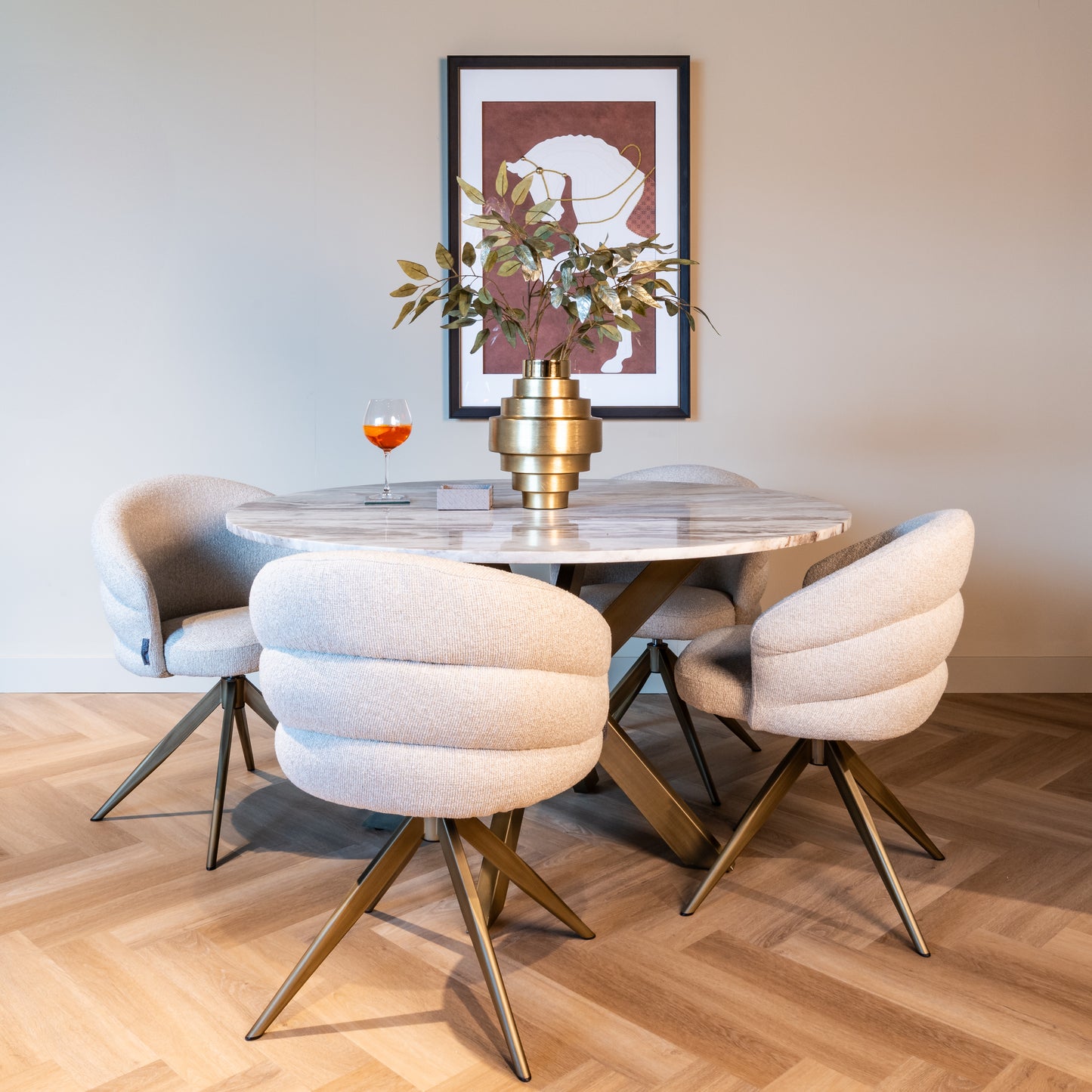 Eetkamerstoel Zendaya | Beige Stof