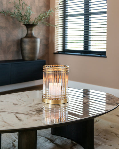 Salontafel Langford bruin eiken fineer in een interieur