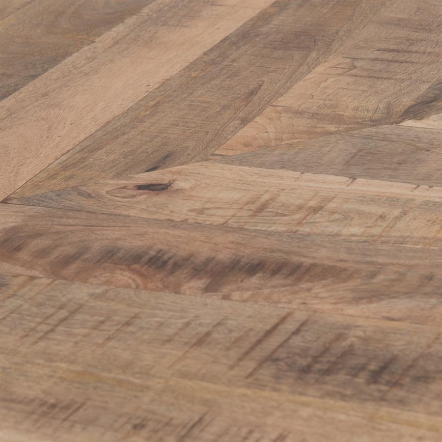 Eettafel Silvi mangohout, detail van het materiaal