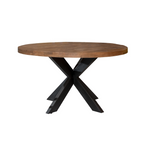 Eettafel Brix Sturdy naturel mangohout, vooraanzicht op witte achtergrond