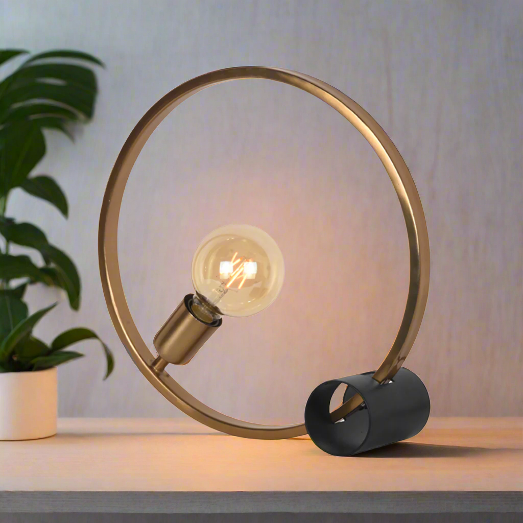 Tafellamp Ring | Goud Metaal
