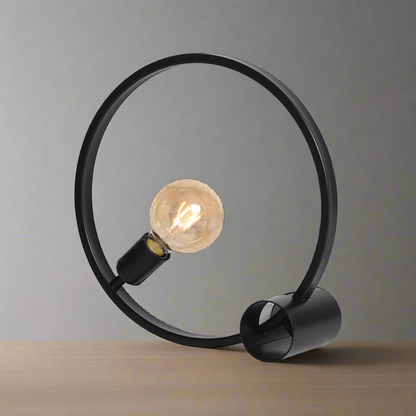 Tafellamp Ring | Zwart Metaal